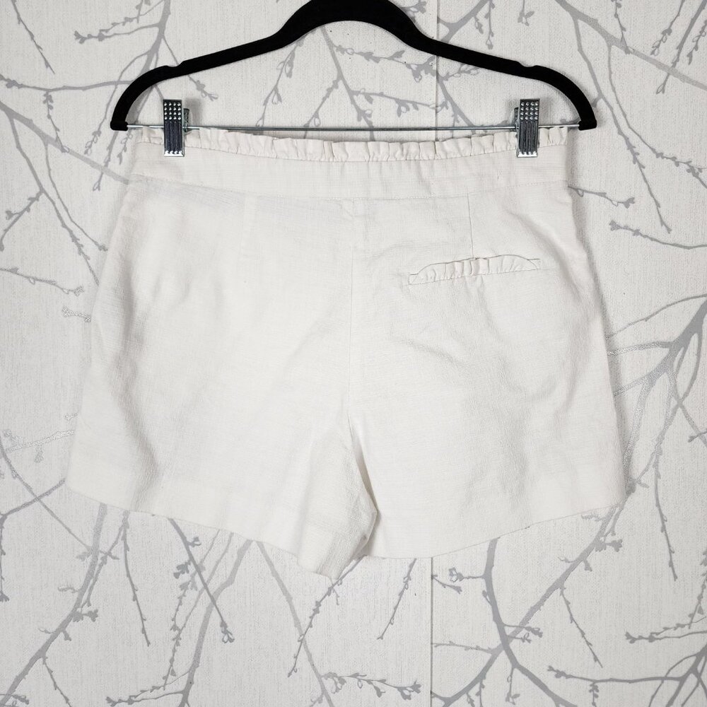 J. Crew White Cotton Stretch High Rise Ruffle Shorts - Picture 4 of 6
